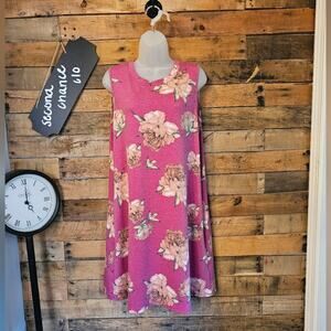 Apt. 9 Women's Medium Pink Sleeveless Floral Day Dress Size M